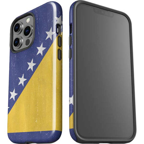 Bosnia and Herzegovina Flag Distressed iPhone 14 Pro Impact Case
